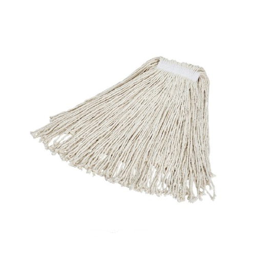 MOP HÚMEDO GRANDE DE ALGODÓN VALUE PRO, EXTREMOS CORTADOS, BLANCO, 1"