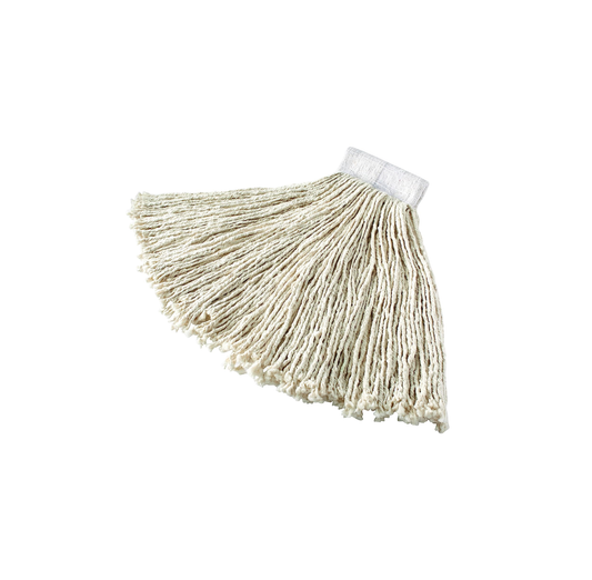 MOP HÚMEDO EXTRA GRANDE DE ALGODÓN VALUE PRO, EXTREMOS CORTADOS, BLANCO,5"