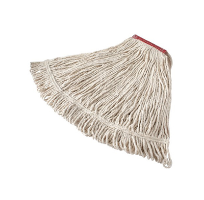 MOP HÚMEDO CHICO DE ALGODÓN VALUE PRO, EXTREMOS CORTADOS, BLANCO, 5"