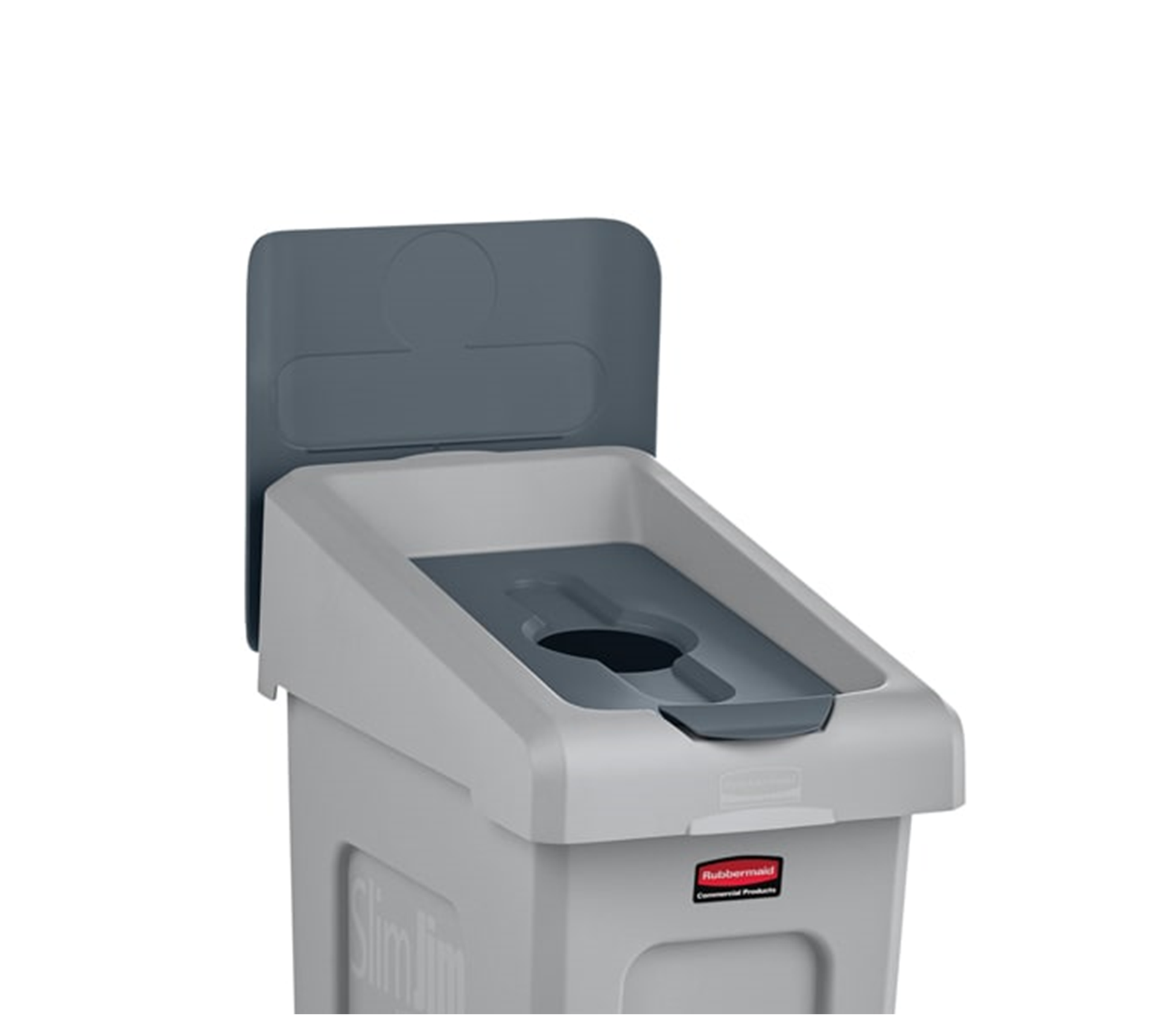 Contenedor de reciclaje Rubbermaid Slim Jim de 16 galones, color gris